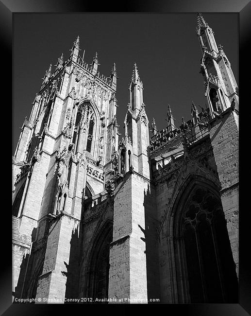 York Minster in Black and White Framed Print by Stephen Conroy