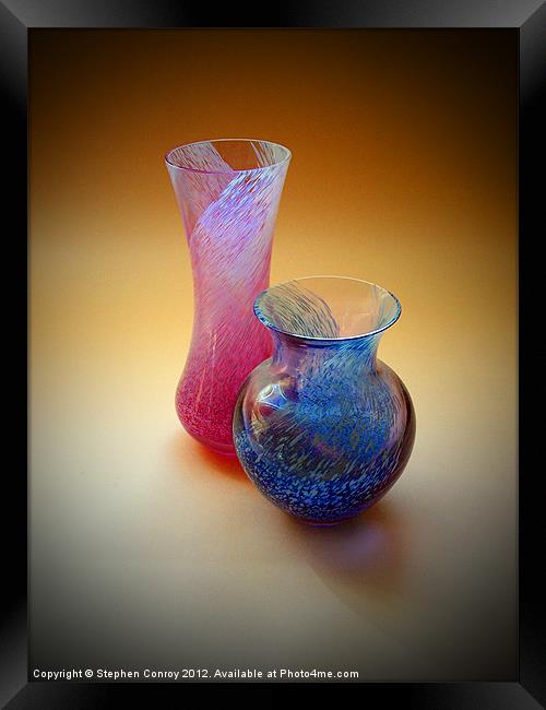 Pink Vase, Blue Vase - Still Life Framed Print by Stephen Conroy
