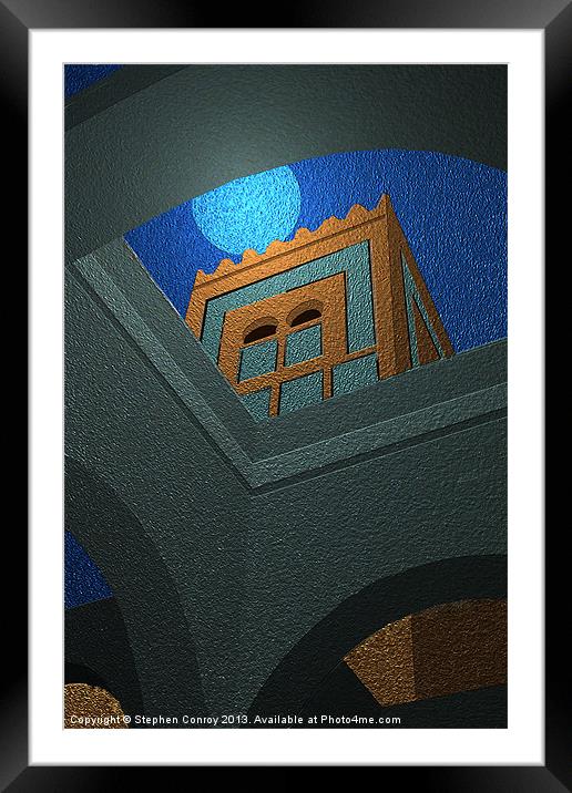 Mosque at Night Framed Mounted Print by Stephen Conroy