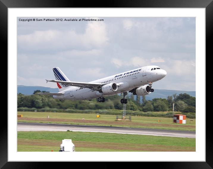 Air France lift-off Framed Mounted Print by Sam Pattison
