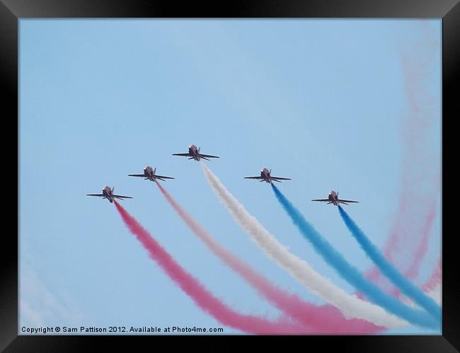 5 Red Arrows Framed Print by Sam Pattison