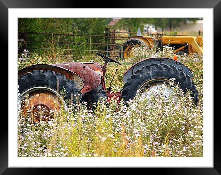 Tractor in field Framed Mounted Print by Patti Barrett