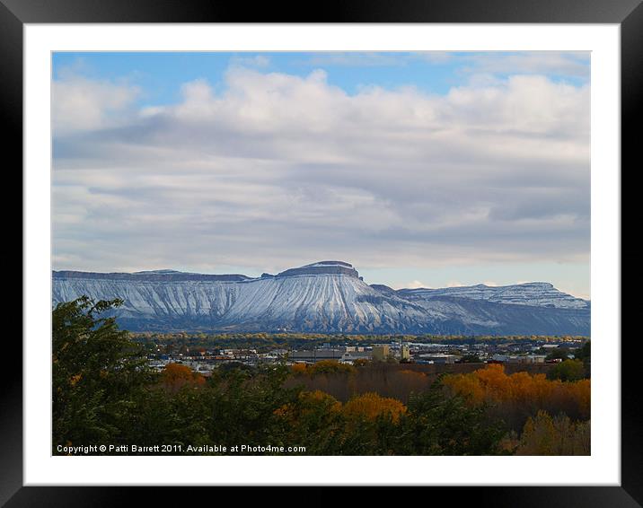 November snow Mt. Garfield Framed Mounted Print by Patti Barrett