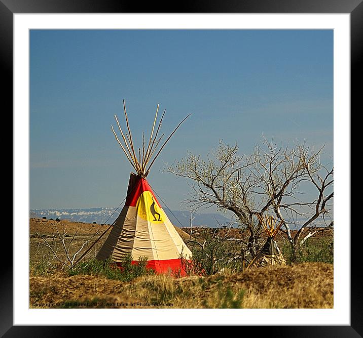 Indian Teepees in the desert of Colorado Framed Mounted Print by Patti Barrett