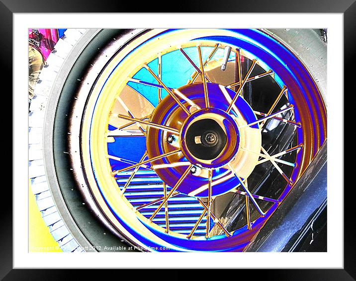Model A spare tire in abstract Framed Mounted Print by Patti Barrett