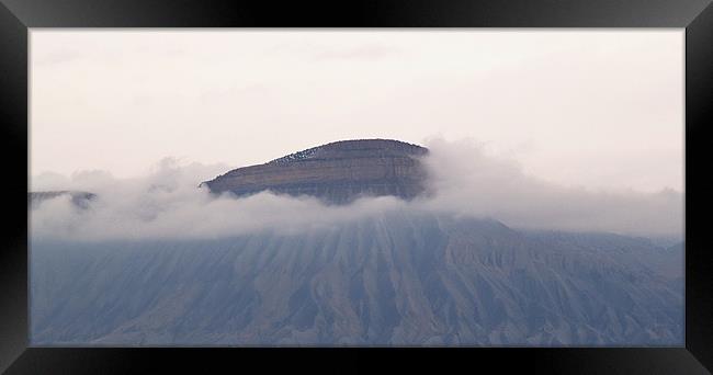 Mt. Garfield in clouds... Framed Print by Patti Barrett