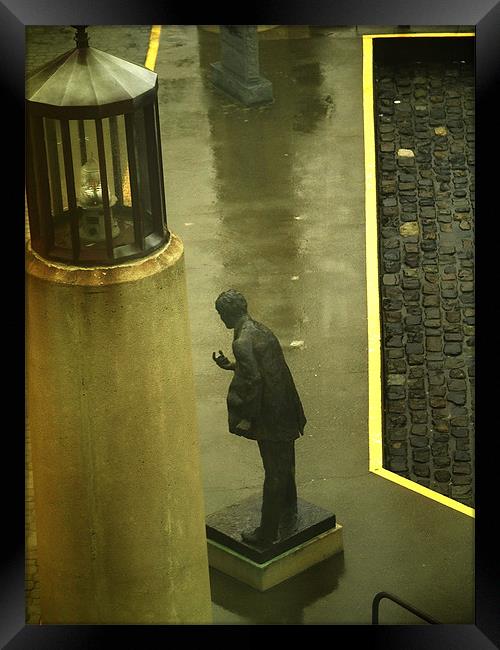 Jack London in the rain Framed Print by Patti Barrett