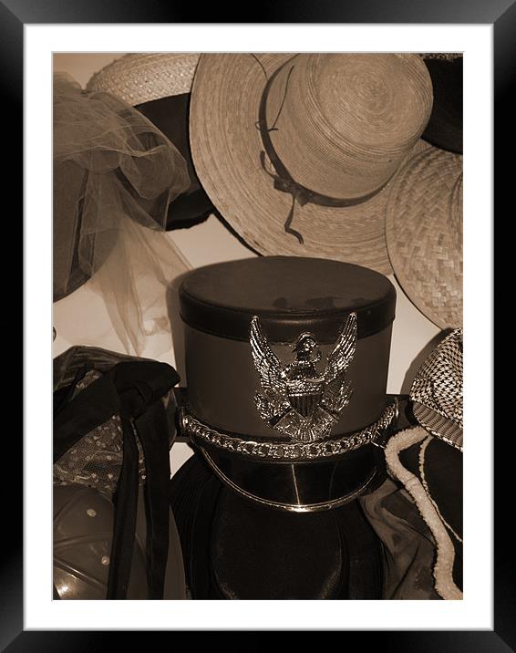 Soldier hat in sepia Framed Mounted Print by Patti Barrett