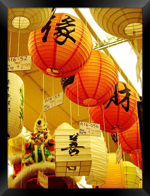 Oriental Lanterns for sale Framed Print by Patti Barrett