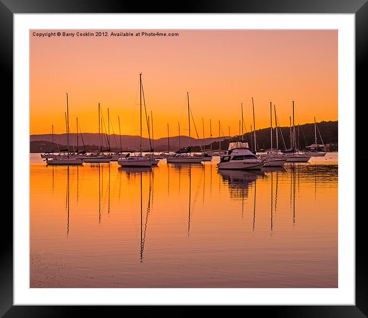 Masts at Sunset Framed Mounted Print by Barry Cocklin