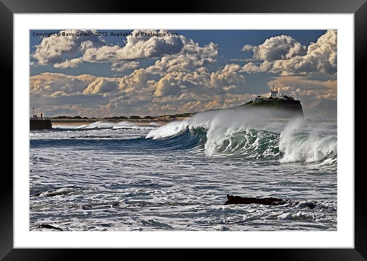 Nobby's Storm Surf Framed Mounted Print by Barry Cocklin