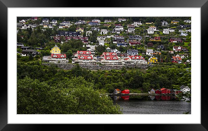 Norwegian houses Framed Mounted Print by Cristian Mihaila