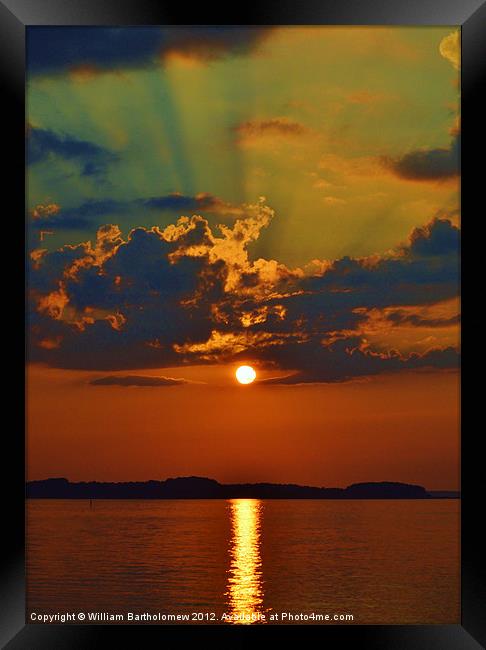 Sun Ray Sunset Framed Print by Beach Bum Pics