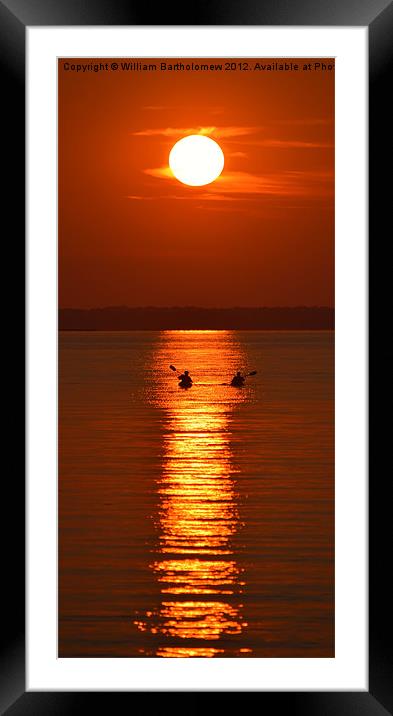 Sunset Kayakers Framed Mounted Print by Beach Bum Pics