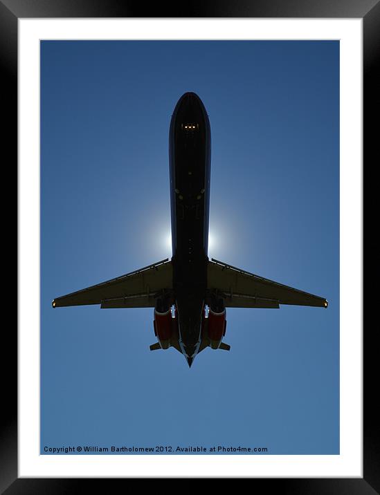 Plane Silhouette Eclipse Framed Mounted Print by Beach Bum Pics