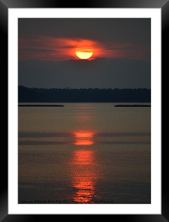 Cloudy Bay Sunset Framed Mounted Print by Beach Bum Pics