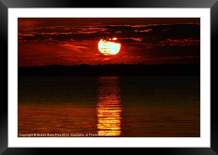Multiline Sunset Framed Mounted Print by Beach Bum Pics