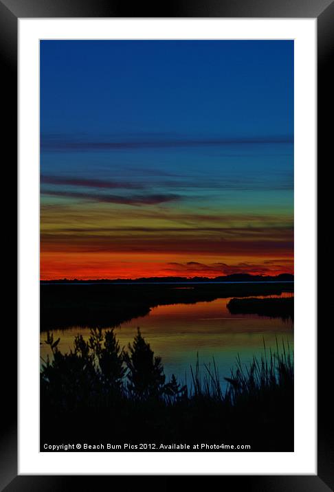 Deep Marshland Sunset Framed Mounted Print by Beach Bum Pics