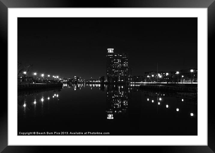 Harborview B&W Framed Mounted Print by Beach Bum Pics
