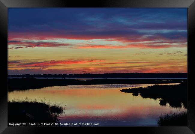 Sunset Marsh Framed Print by Beach Bum Pics
