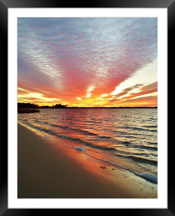Sunset Streaks Framed Mounted Print by Beach Bum Pics
