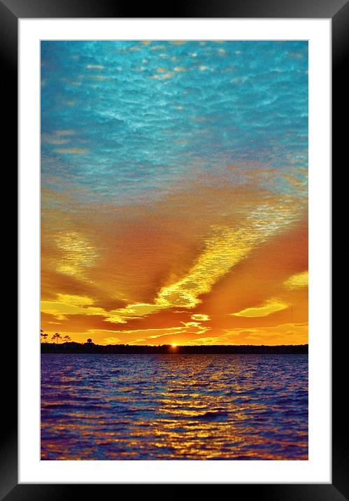 3 Layer Sunset Framed Mounted Print by Beach Bum Pics
