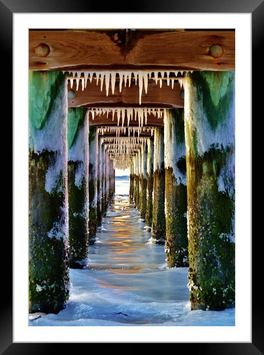 Pier with Teeth Framed Mounted Print by Beach Bum Pics