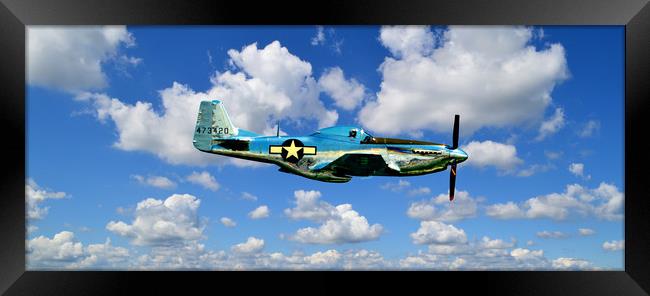 Mustang in the Clouds Framed Print by Beach Bum Pics