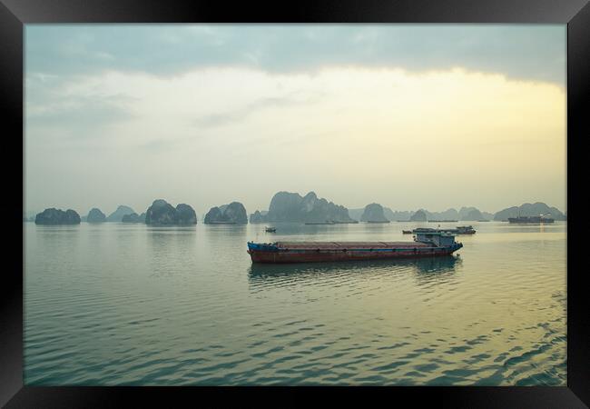 Halong Dawn Framed Print by Jed Pearson