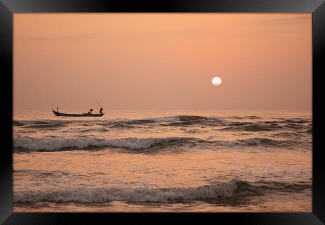 Fishing the golden hour Framed Print by Jed Pearson