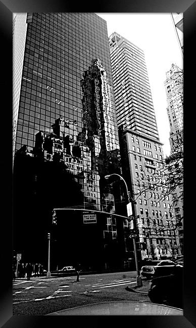 Manhattan Reflection Framed Print by Jed Pearson