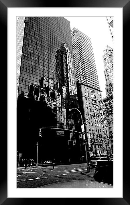 Manhattan Reflection Framed Mounted Print by Jed Pearson