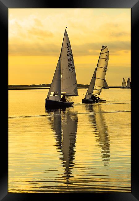 Sailing at sunset Framed Print by Jed Pearson