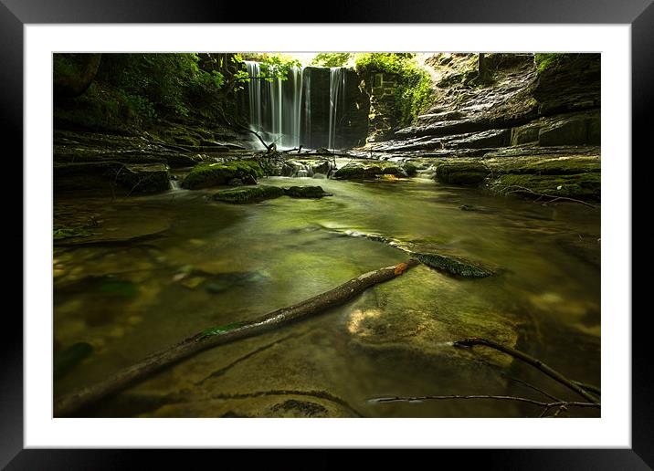 Plas Power Waterfall Framed Mounted Print by Jed Pearson
