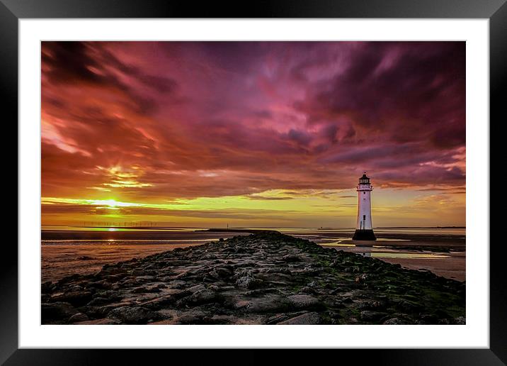 Sunset at Perch Rock Framed Mounted Print by Jed Pearson