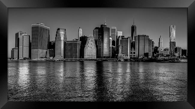 Manhattan Reflected Framed Print by Jed Pearson
