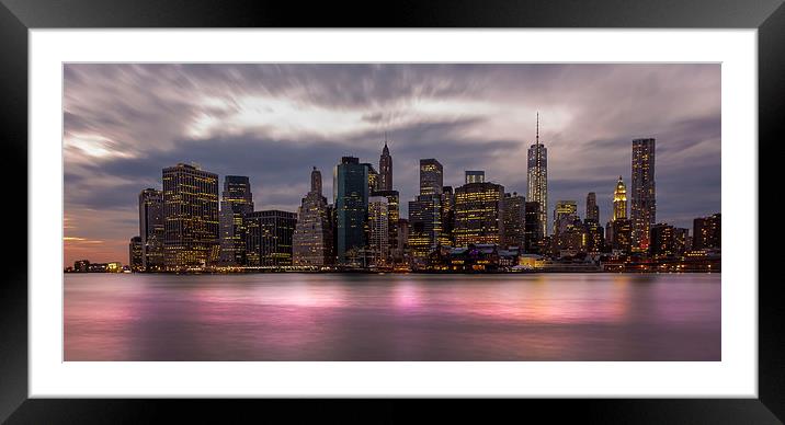 Lower Manhattan Skyline Framed Mounted Print by Jed Pearson