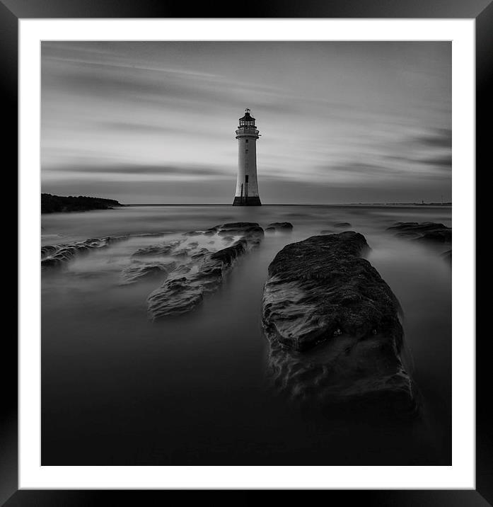  Perch Rock mono moment Framed Mounted Print by Jed Pearson