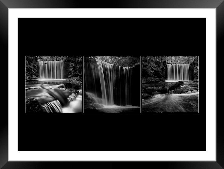 Waterfall triptych  Framed Mounted Print by Jed Pearson