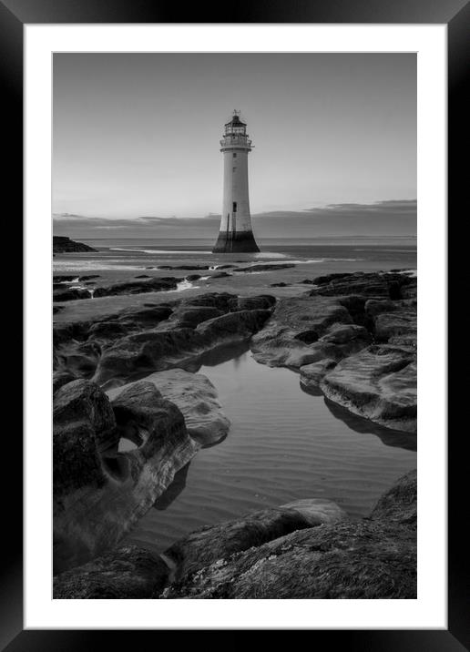 Tide pools at Perch Rock Framed Mounted Print by Jed Pearson