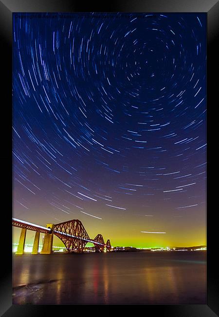 Forth Bridge Star Trails Framed Print by Adrian Maricic