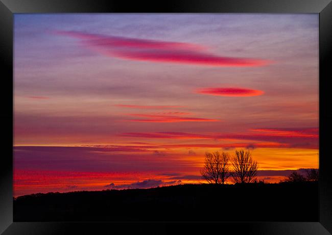 Lenticular Cloud Sunrise Framed Print by Adrian Maricic
