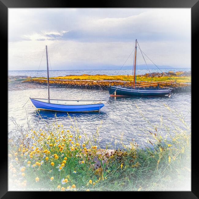 Sailing Boats in Portencross Harbour Framed Print by Tylie Duff Photo Art