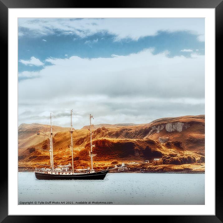Sailing Ship in Oban Bay Framed Mounted Print by Tylie Duff Photo Art