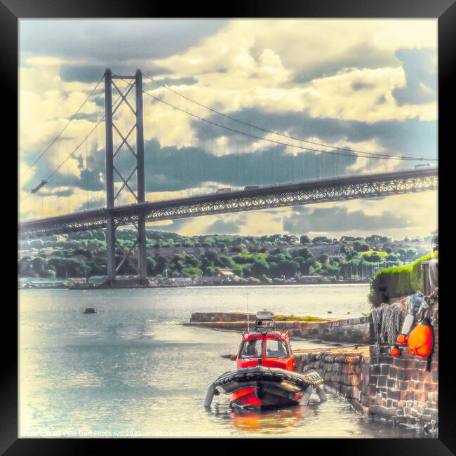 The Forth Road Bridge From North Queensferry Harbo Framed Print by Tylie Duff Photo Art