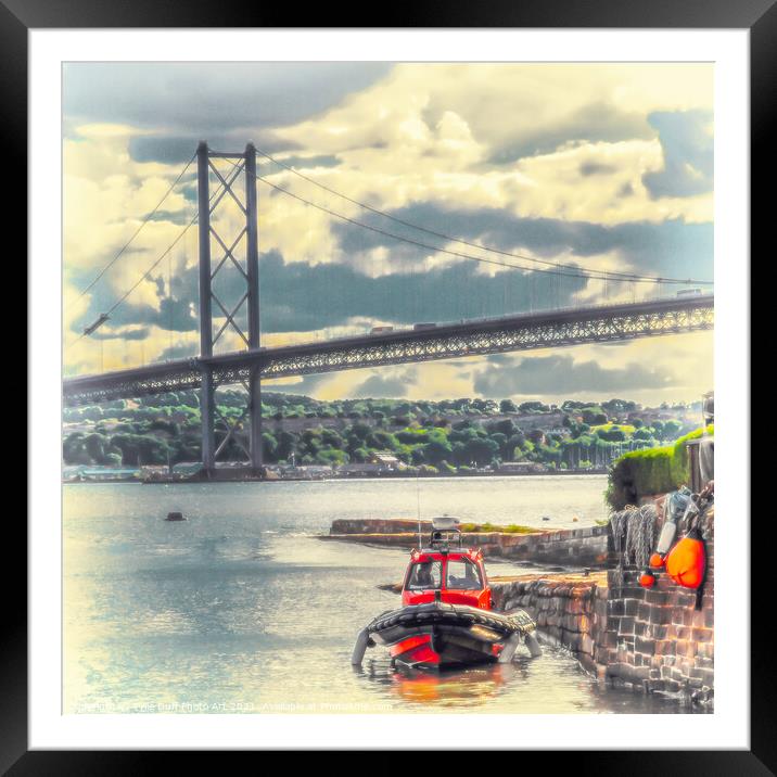 The Forth Road Bridge From North Queensferry Harbo Framed Mounted Print by Tylie Duff Photo Art