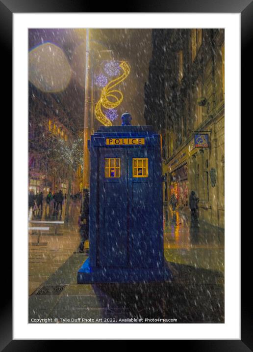 Old Police Box In Glasgow Framed Mounted Print by Tylie Duff Photo Art