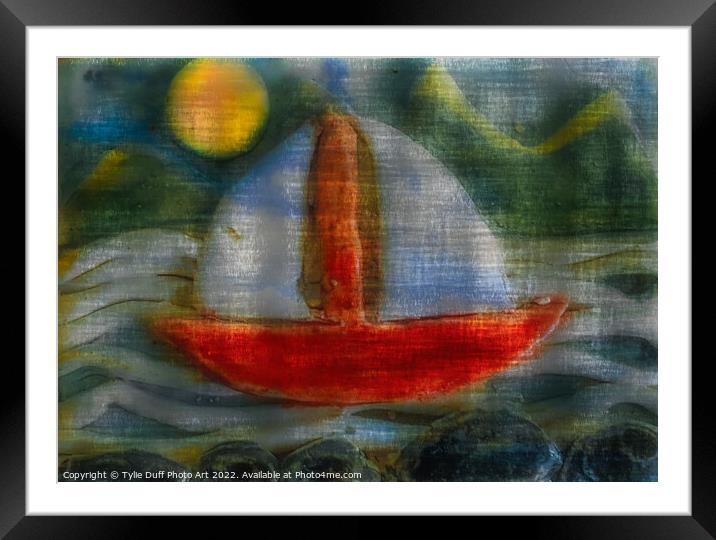 Yacht By Moonlight Framed Mounted Print by Tylie Duff Photo Art