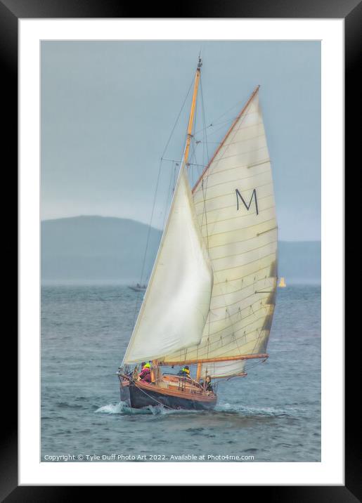 Classic Yacht Macaria at Fife Regatta 2022 (2) Framed Mounted Print by Tylie Duff Photo Art