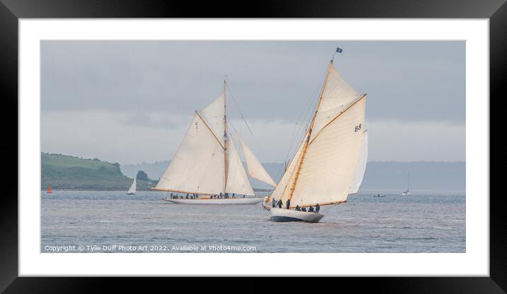 Yachts Mariquita and Moonbeam III at Fife Regatta 2022 Framed Mounted Print by Tylie Duff Photo Art